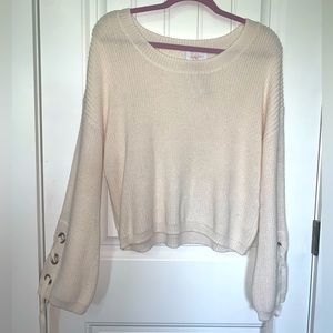 Cream sweater w/ ties